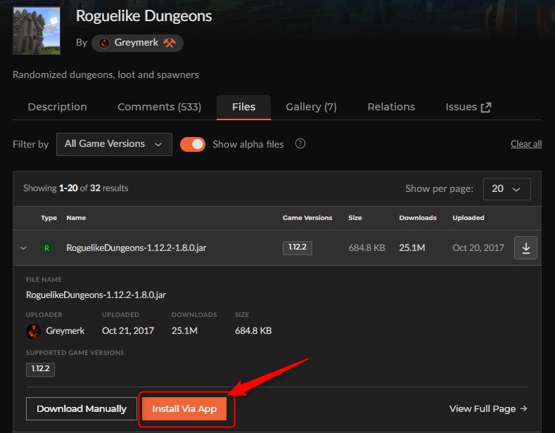 「Roguelike Dungeons」をインストール
