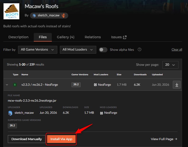 「Macaw's Mods」をインストール