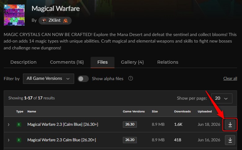 「Magical Warfare」にアクセスしてダウンロード