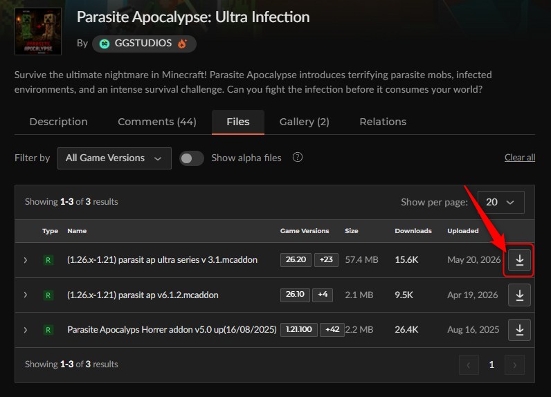 「Parasite Apocalypse」にアクセスしてダウンロード