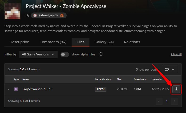 「Project Walker」にアクセスしてダウンロード