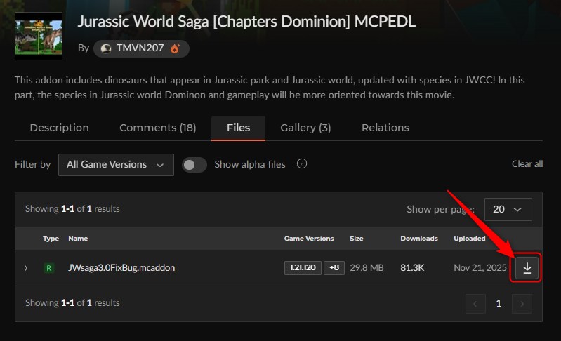 「Jurassic World Saga」にアクセスしてダウンロード