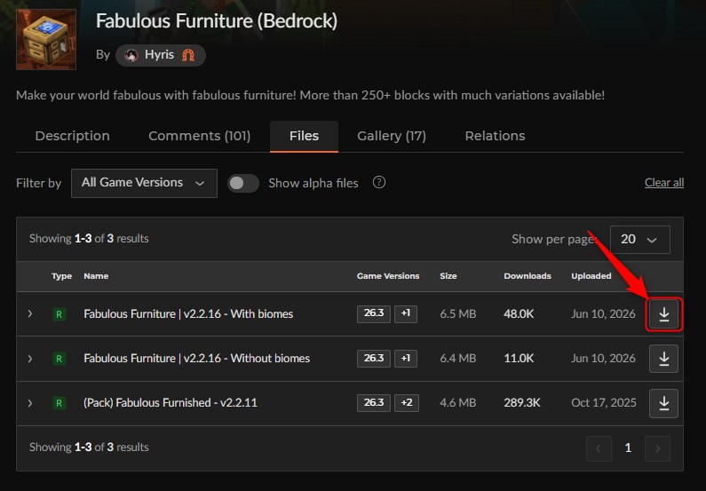 「Fabulous Furniture」にアクセスしてダウンロード