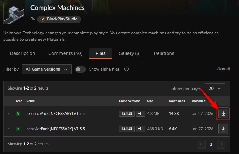 「Complex Machines」にアクセスしてダウンロード