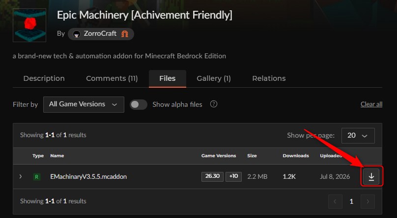 「Epic Machinery」にアクセスしてダウンロード