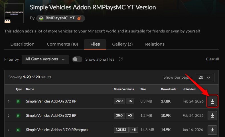 車アドオン「Simple Vehicles Addon」の入れ方1