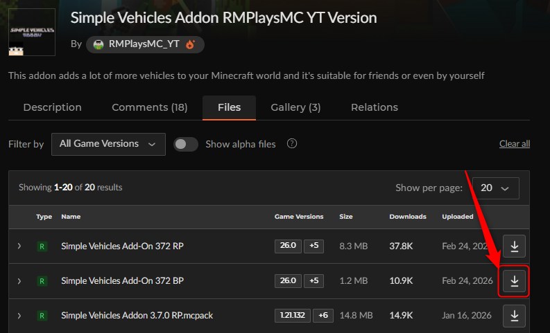 車アドオン「Simple Vehicles Addon」の入れ方2