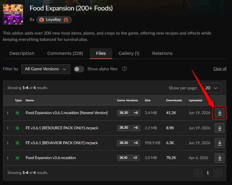 料理アドオン「Food Expansion(200+ Foods)」の入れ方