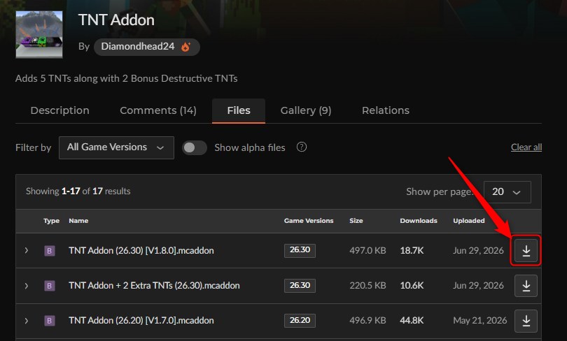 TNTアドオン「TNT Addon」の入れ方