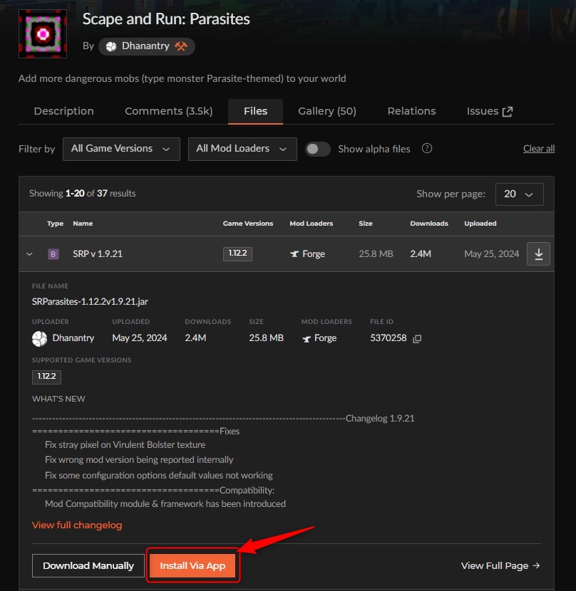 寄生虫MOD「Scape and Run: Parasites」の入れ方2