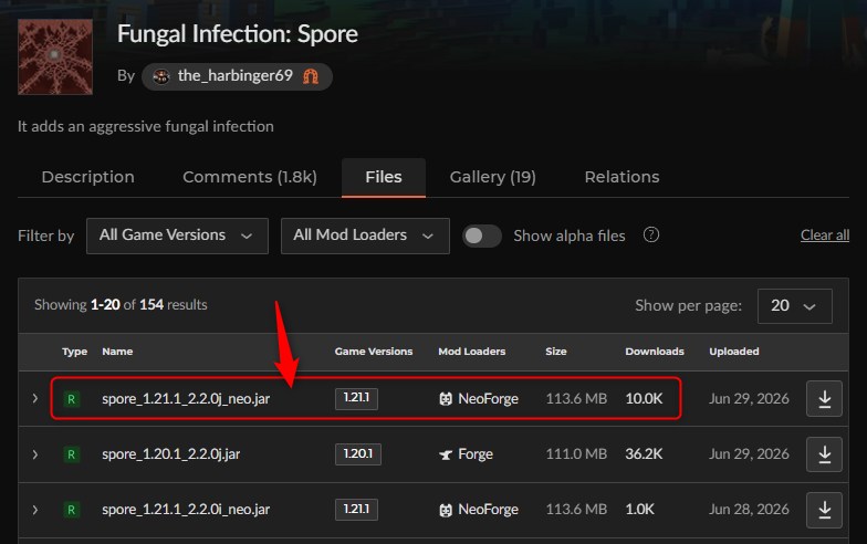 寄生虫MOD「Fungal Infection: Spore」の入れ方1