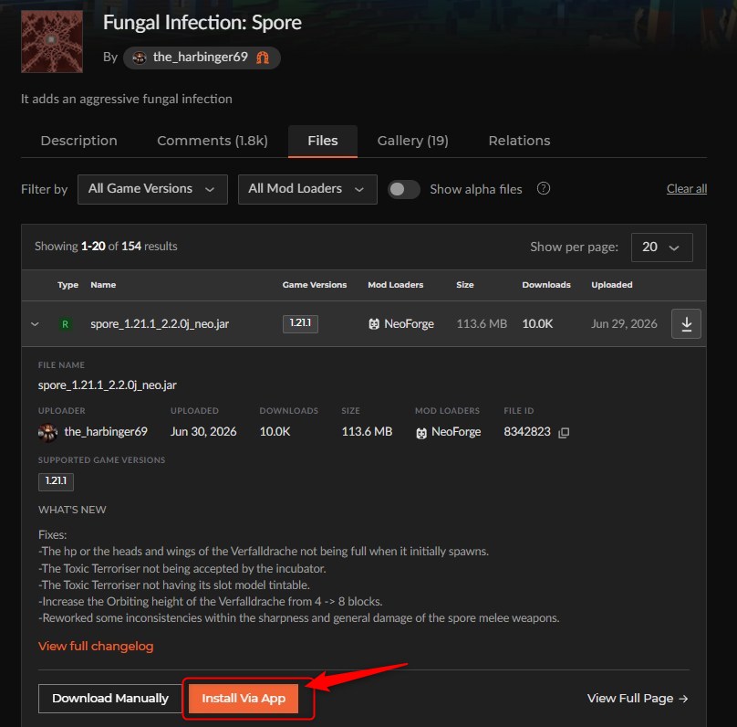 寄生虫MOD「Fungal Infection: Spore」の入れ方2