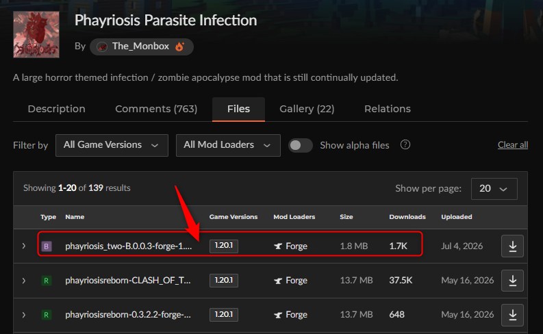 寄生虫MOD「Phayriosis Parasite Infection」の入れ方1