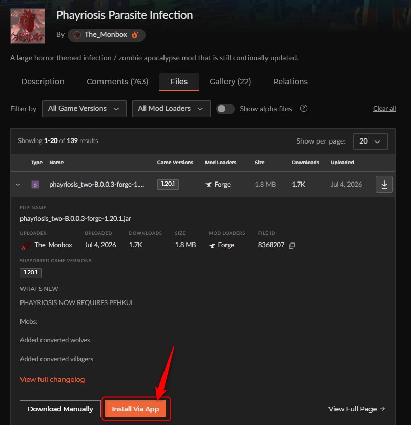 寄生虫MOD「Phayriosis Parasite Infection」の入れ方2