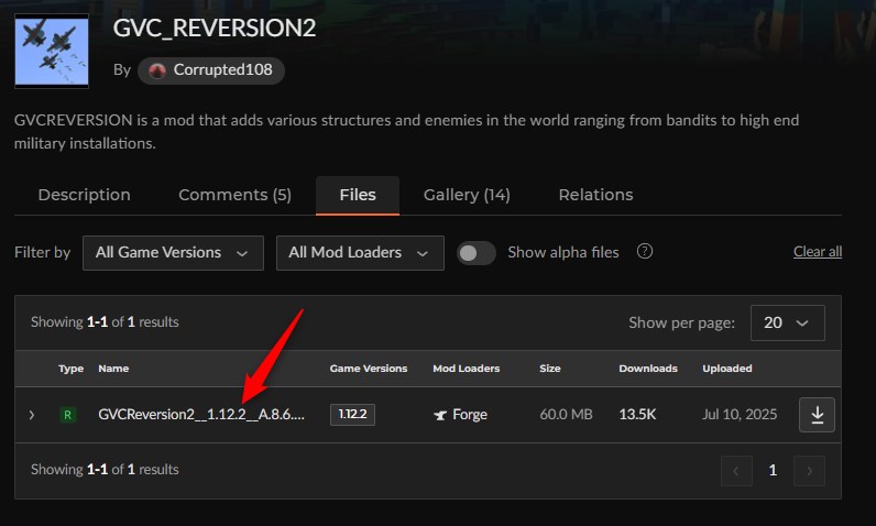 「GVCReversion2」にアクセスしてバージョンを選択