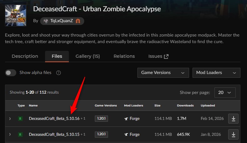 ゾンビMOD「DeceasedCraft」の入れ方1