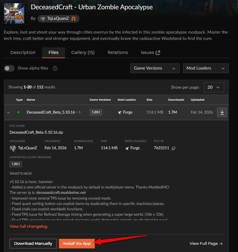 ゾンビMOD「DeceasedCraft」の入れ方2