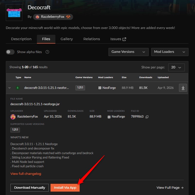家具MOD「Decocraft」の入れ方2