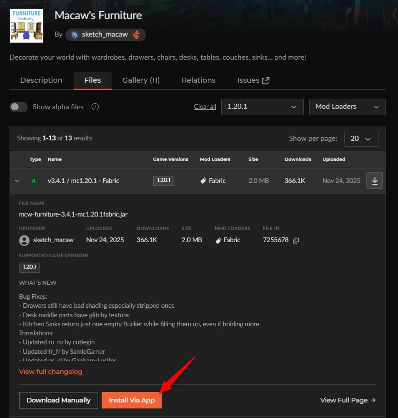 家具MOD「Macaw's Furniture」の入れ方2