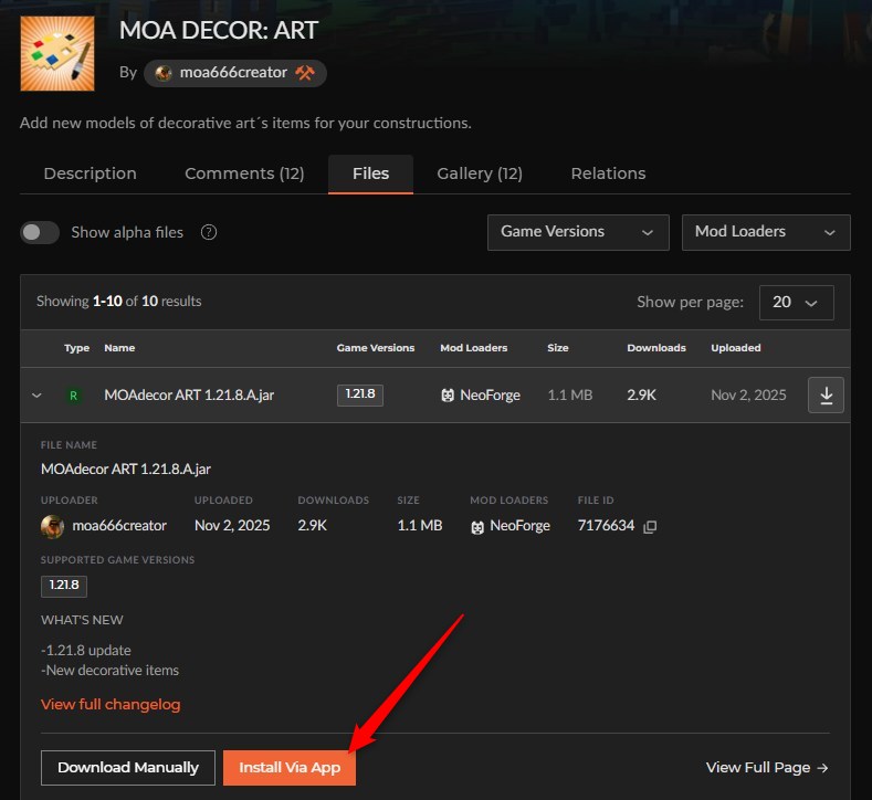 家具MOD「MOA DECOR: ART」の入れ方2