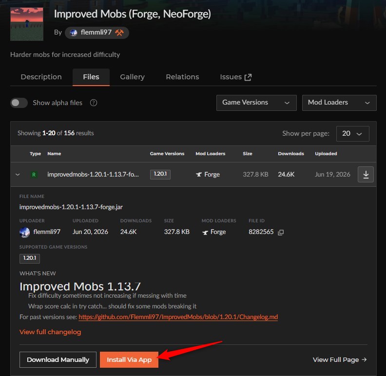 敵強化MOD「Improved Mobs」の入れ方2