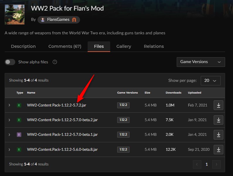 戦車MOD「WW2 Pack for Flan's Mod」の入れ方1