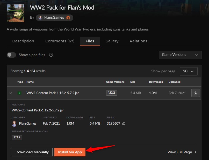 戦車MOD「WW2 Pack for Flan's Mod」の入れ方2