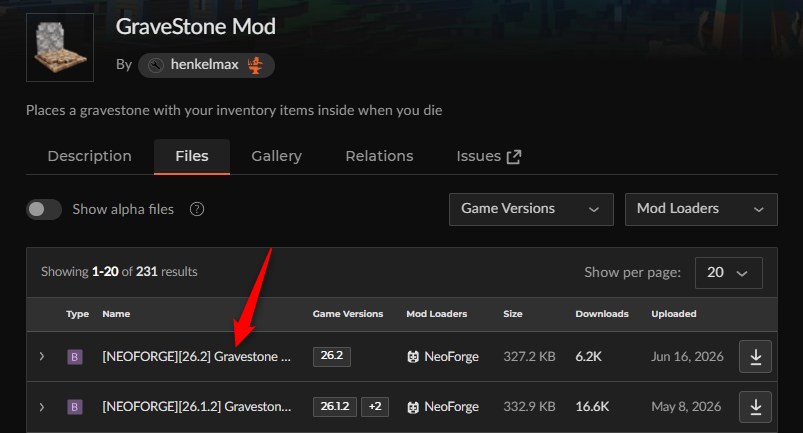 墓MOD「GraveStone Mod」の入れ方1