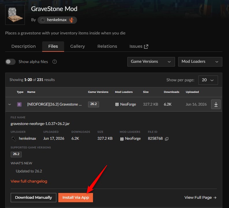 墓MOD「GraveStone Mod」の入れ方2