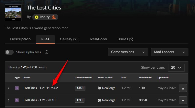 街MOD「The Lost Cities」の入れ方1