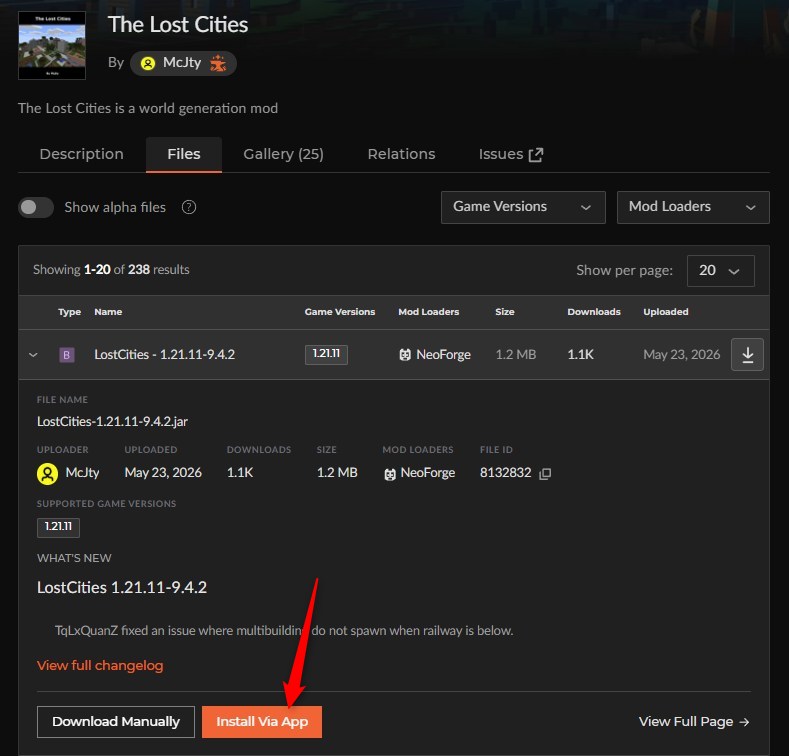 街MOD「The Lost Cities」の入れ方2