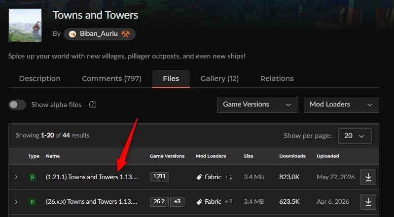 街MOD「Towns and Towers」の入れ方1