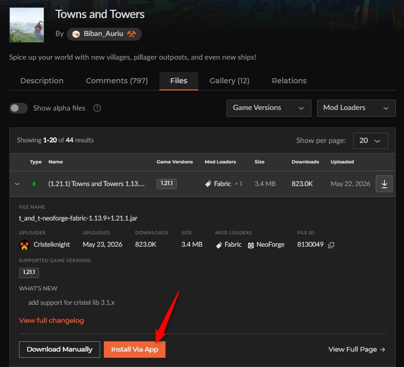 街MOD「Towns and Towers」の入れ方2