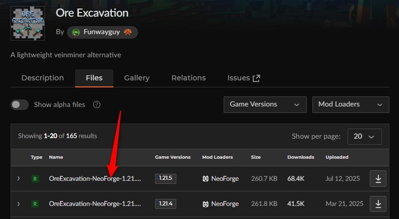 鉱石MOD「Ore Excavation」の入れ方1