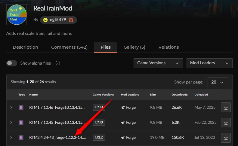 鉄道MOD「RealTrainMod（リアルトレインMOD）（RTM）」の入れ方1