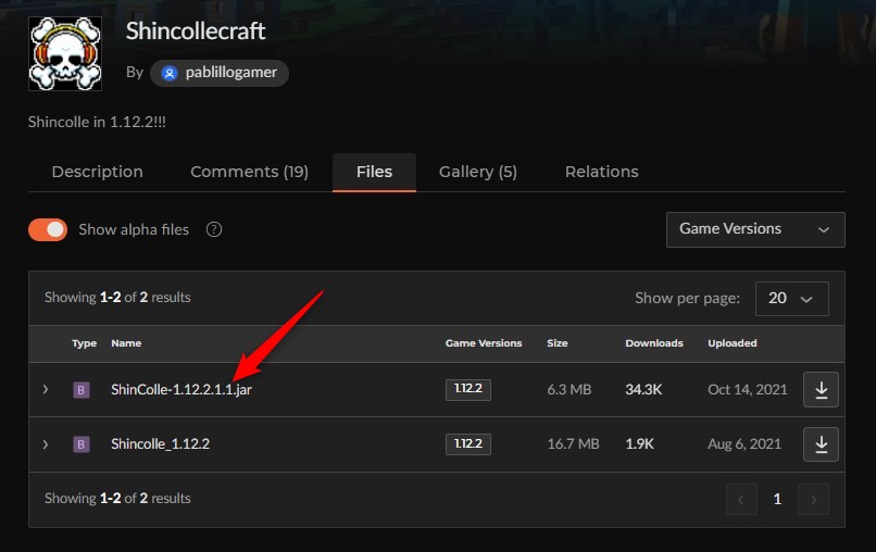 「艦これMOD」にアクセスしてバージョンを選ぶ