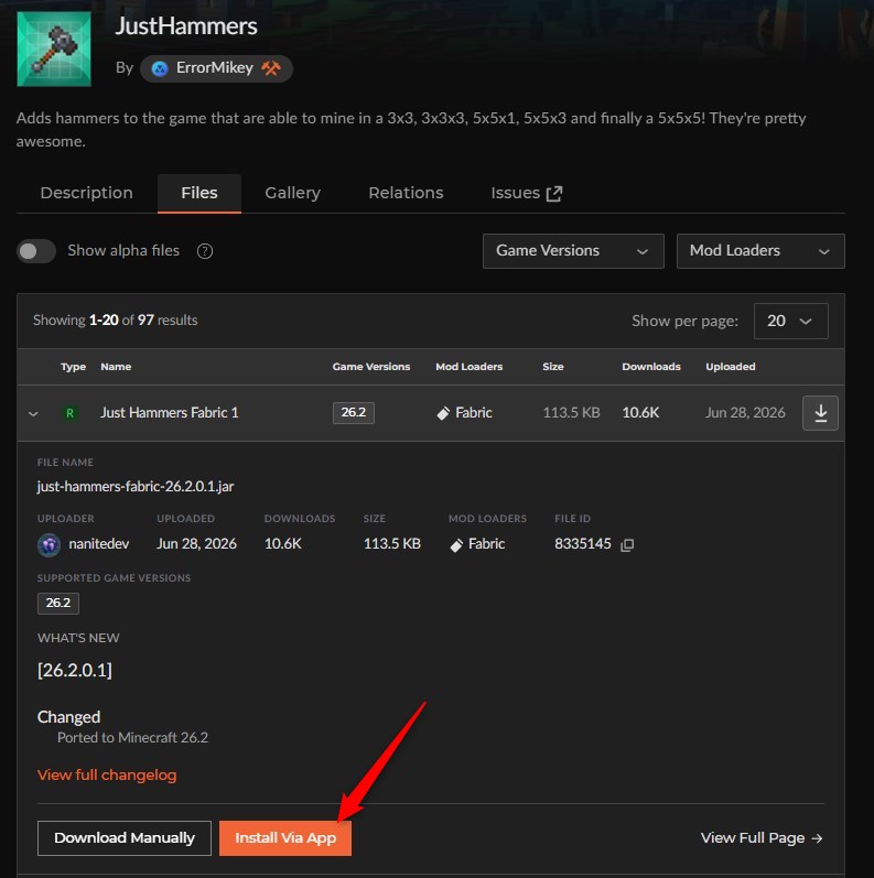ハンマーMOD「JustHammers」の入れ方2