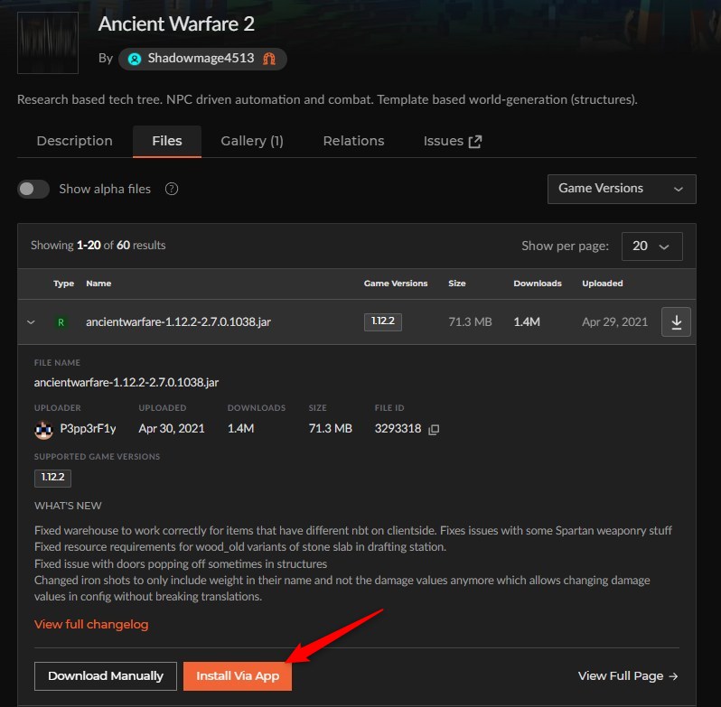 「Ancient Warfare 2」をインストール