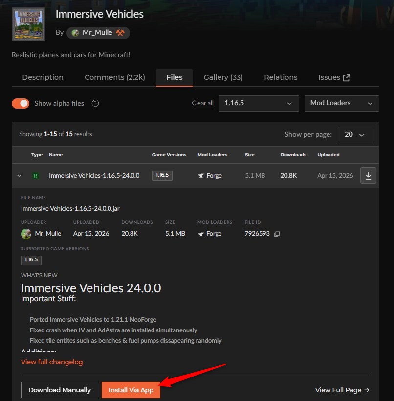 飛行機MOD「Immersive vehicles」の入れ方2