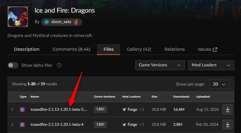 【ドラゴンMOD】「Ice and Fire: Dragons」の入れ方1
