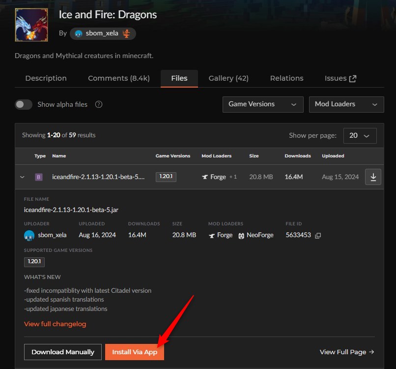 【ドラゴンMOD】「Ice and Fire: Dragons」の入れ方2