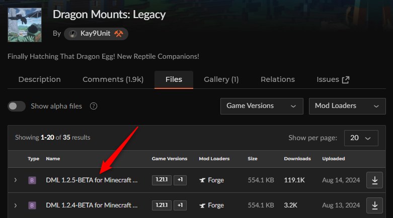 【ドラゴンMOD】「Dragon Mounts: Legacy」の入れ方1