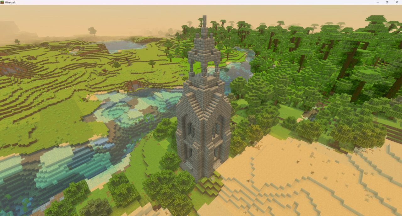 Dungeon Raidersを導入したワールドに生成された構造物