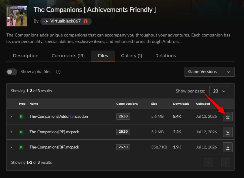 ペットアドオン「The Companions」の入れ方1