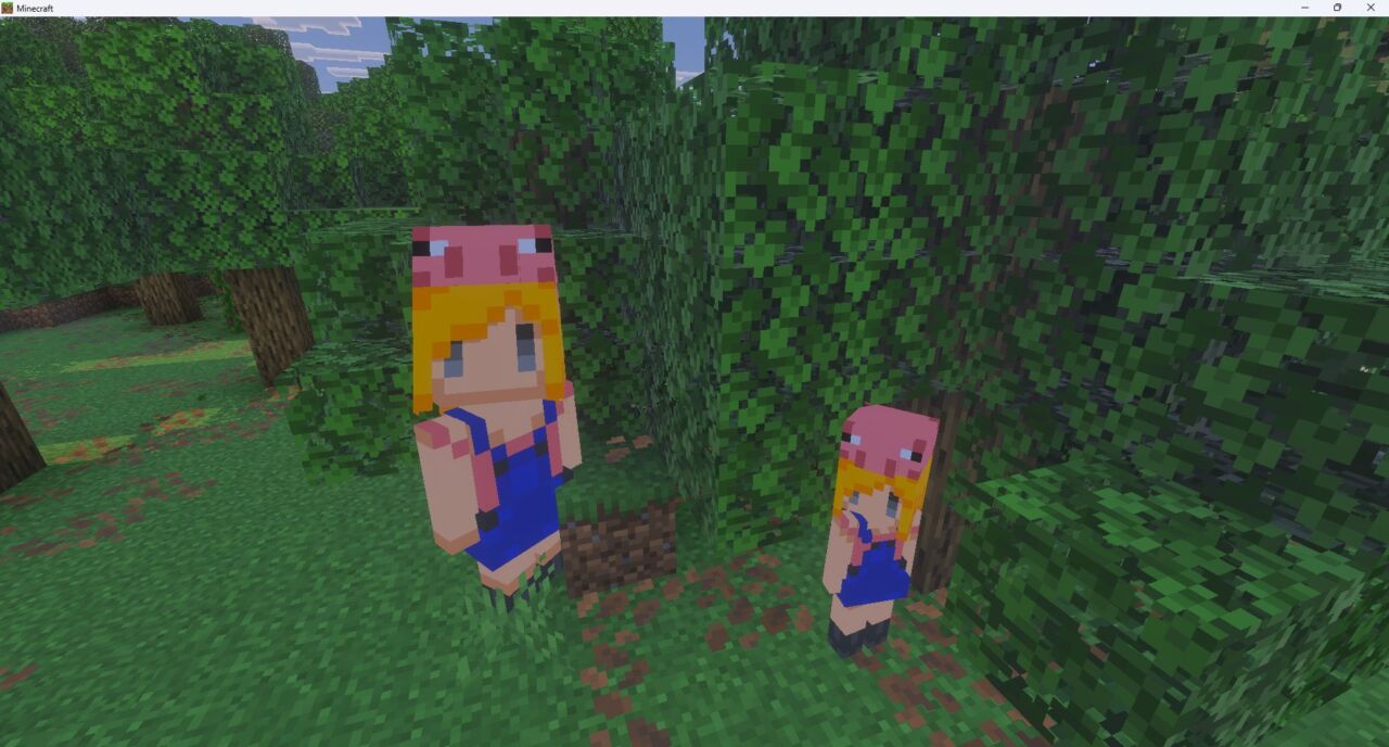 Cute Mob Modelsで美少女モデルに置き換わったマイクラのモブ