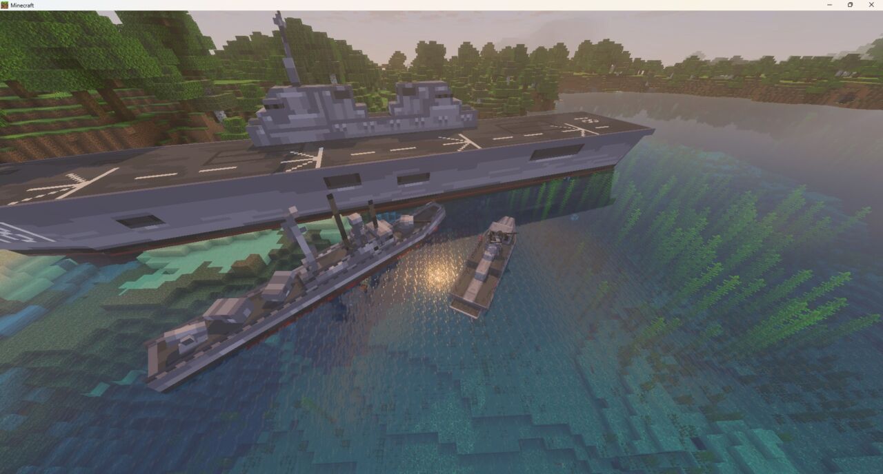 Bean's Armed Forcesの艦艇を海上で動かしている様子