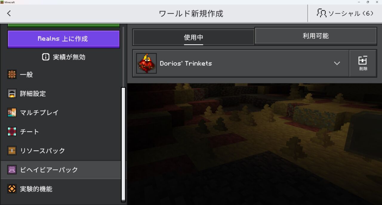 アクセサリーアドオン「Dorios' Trinkets」の入れ方4｜ビヘイビアパックとリソースパックの認証を確認する