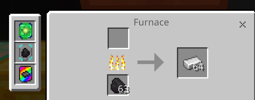 Better Furnaces v1.3のかまどとアップグレードを使う様子