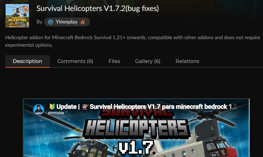 Survival Helicoptersのカースフォージ配布ページ