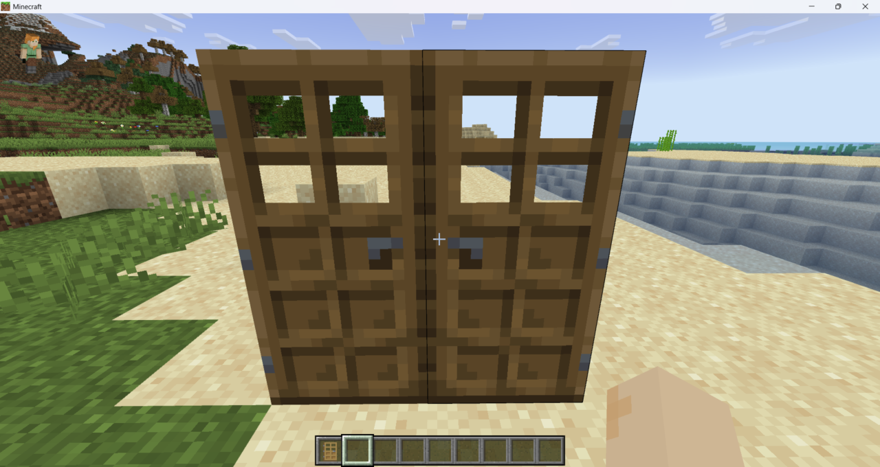 「Double Doors 38」を入れたワールドで両開きに並べたドア